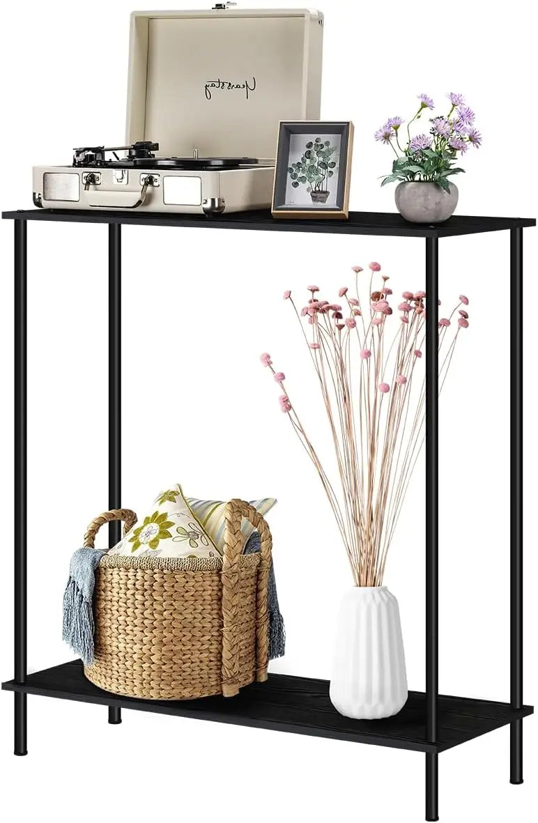 Console desk, 34.6-inch (approximately 87.9 cm) entrance desk, narrow sofa side table with shelf, suitable for foyer, hallway