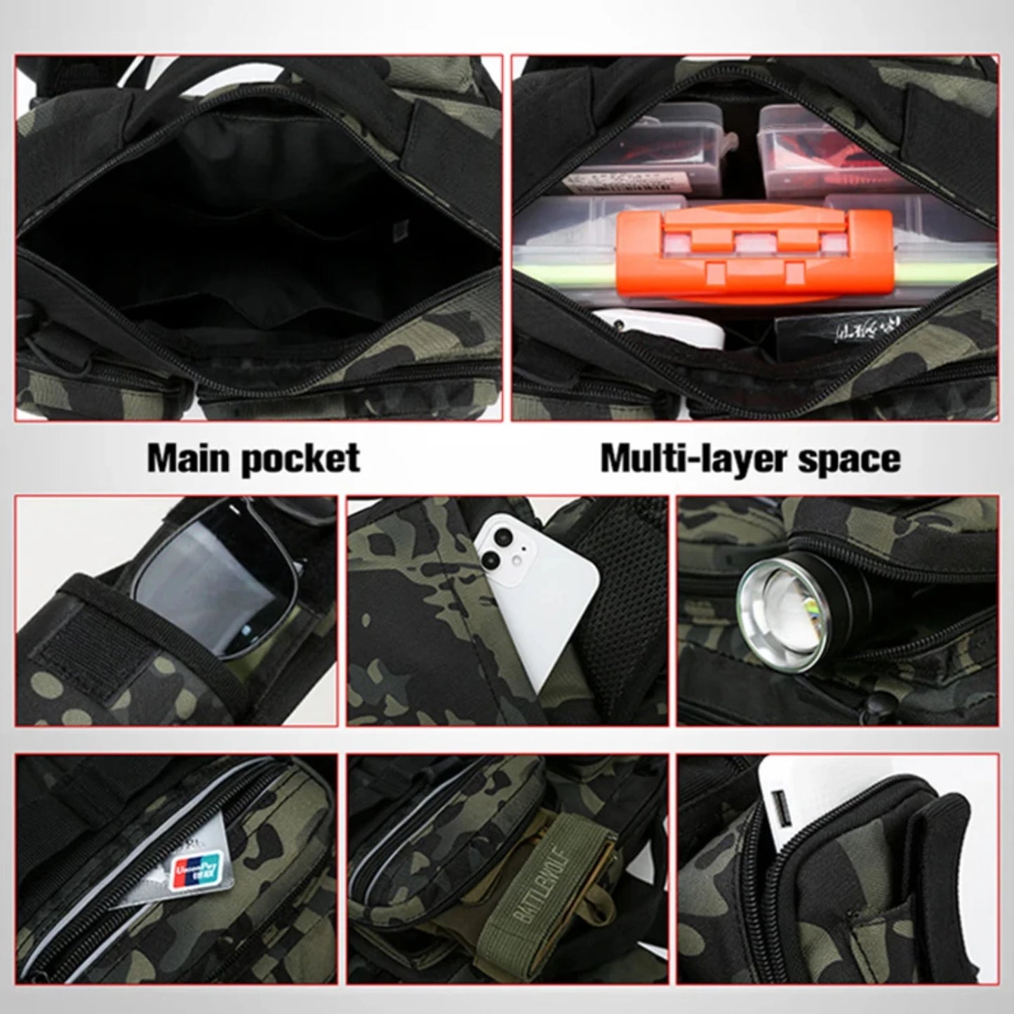 Men Fishing Tackle  Single Shoulder Crossbody Tactical Bags Waist Pack Fish Lures Gear Utility  Fishing Box Chest