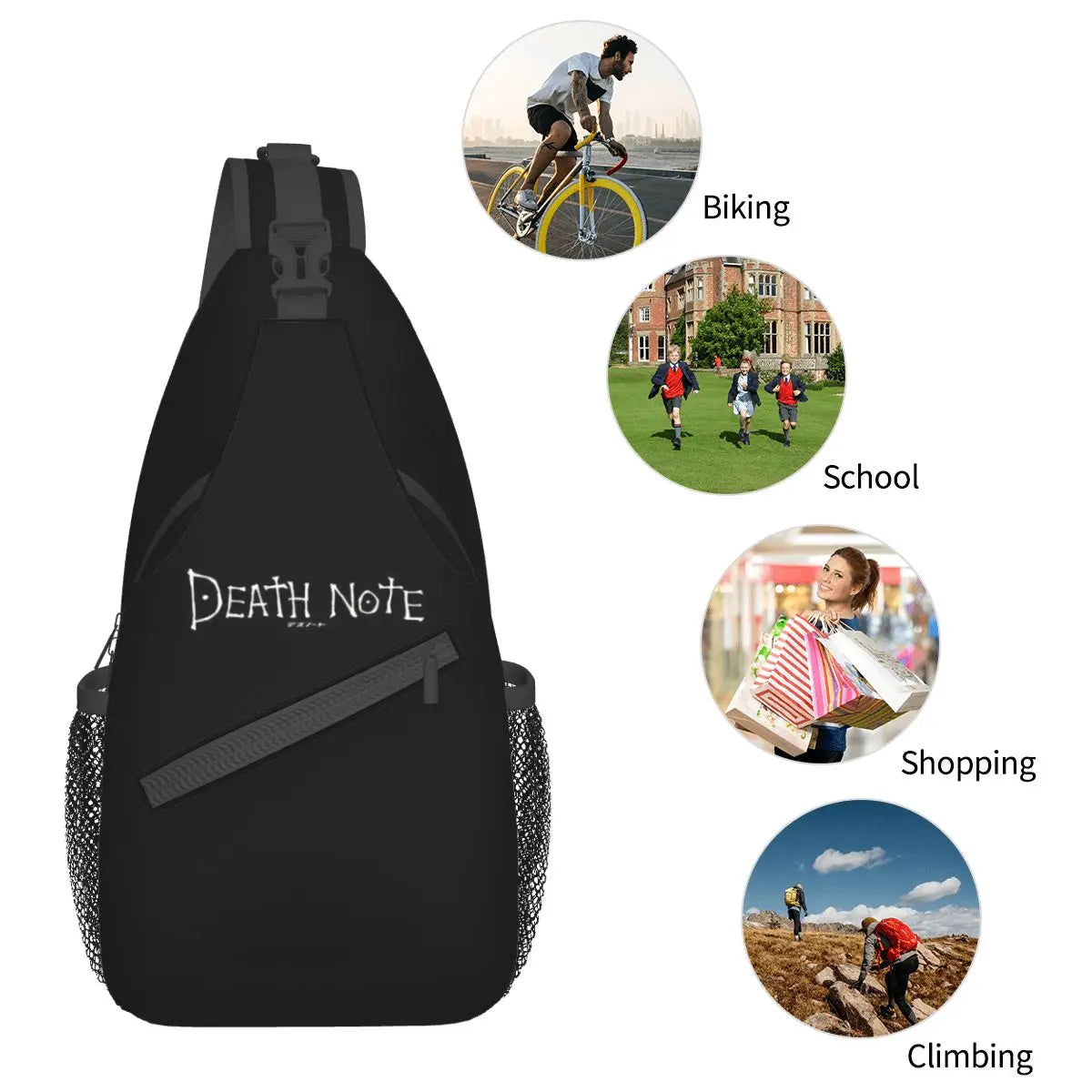 Death Note Anime Crossbody Sling Bags for Men Women Chest Bag japan manga Shoulder Backpack Daypack Hiking Outdoor Cycling Bag