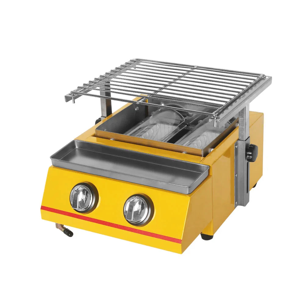 ITOP Small Portable 2 Burners BBQ Grill Gas LPG Griddle Barbecue Tools Adjustable Height For Outdoor Picnic Barbecue With CE