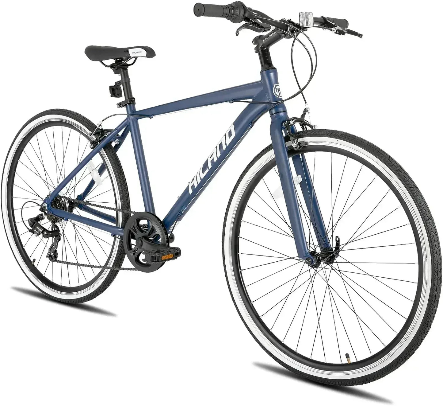 Mens and Womens Hybrid Bike Step-Over or Step-Through Frame 700C Wheels Urban Commuter Bike, 7 Speeds Road Bicycle for Adult