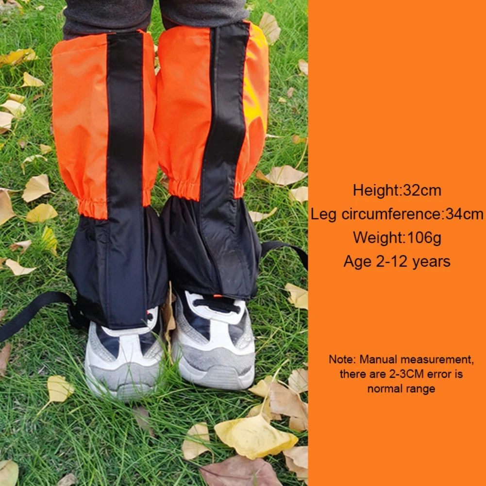 1 Pair Waterproof Outdoor Ski Gaiters For Kids Hiking Snow Cycling Climbing Hunting Legging Gaiters Winter Leg Ankle Warmmers