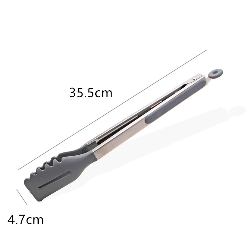Silicone Non-Stick Food Clips Hollow Drain Oil Barbecue Tongs Buffet Steak Pasta Clamp Home Kitchen Items All with Free Shipping