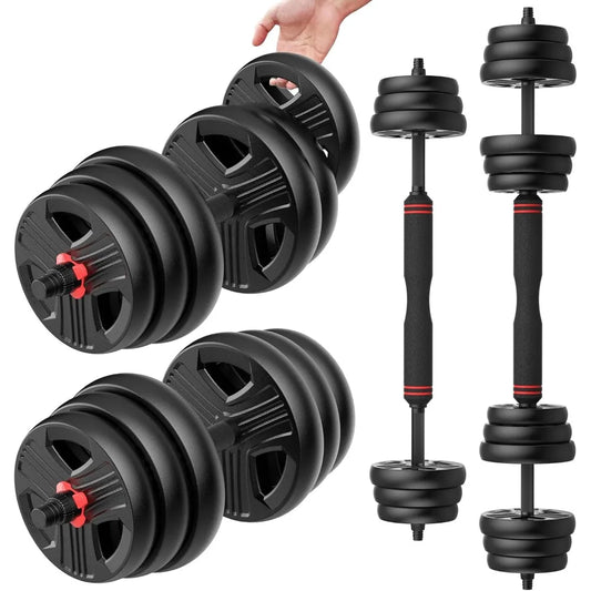 Adjustable Dumbbells Set, 20/30/40/55/60/70/80/90lbs Free Weight Set with Connector, 2 or 3 in 1 Dumbbells Set Used as Barbell