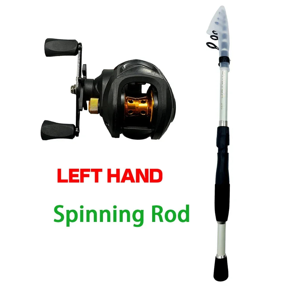 Telescopic Lure Fishing Rods High Quality 1.6m-2.4m Carbon Fiber Spinning Casting Fishing Jig Baitcasting Rod Mini Travel Pesca