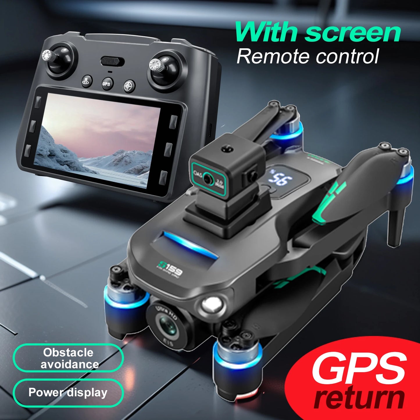 S159 GPS Mini Drone 8K Professional FPV Dron with 4K Cameras RC Quadcopter Aerial Aircraft Obstacle Avoidance Helicopters UVA