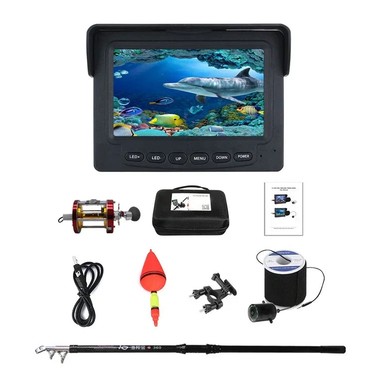 4.5m fishing metal reel rod camera set portable fish finder fish finder combo