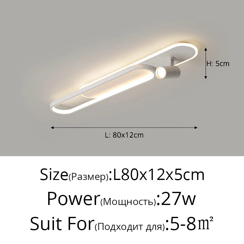 LED Ceiling Lights With Spotlights Minimalist Track Lights for Bedroom Lobby Dining Room Hall Corridor Long Strip Ceiling Lamps