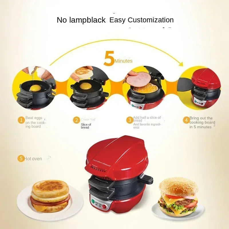 Burger Machine - Home small breakfast machine. Multi-function light food maker. For bread sandwiches toaster oven