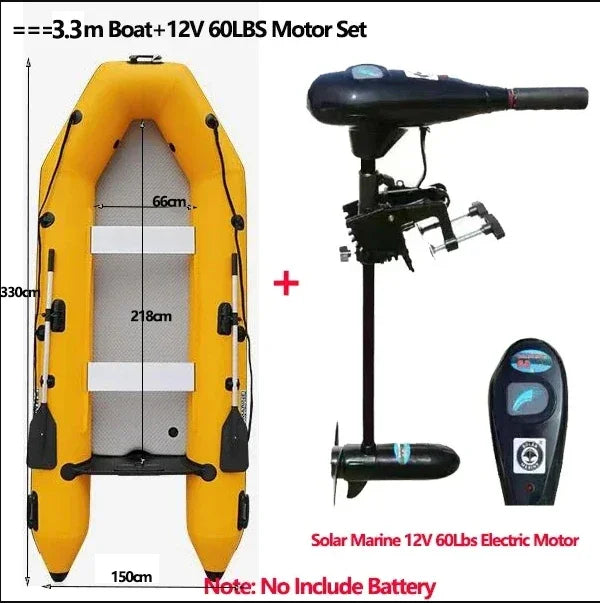 2.3~3.3m Assault Boat with Motor Set 0.9mm PVC Wear Resistance Slat Air Deck Kayaking LUYA Fishing Boat with 2+1 Air-chambers