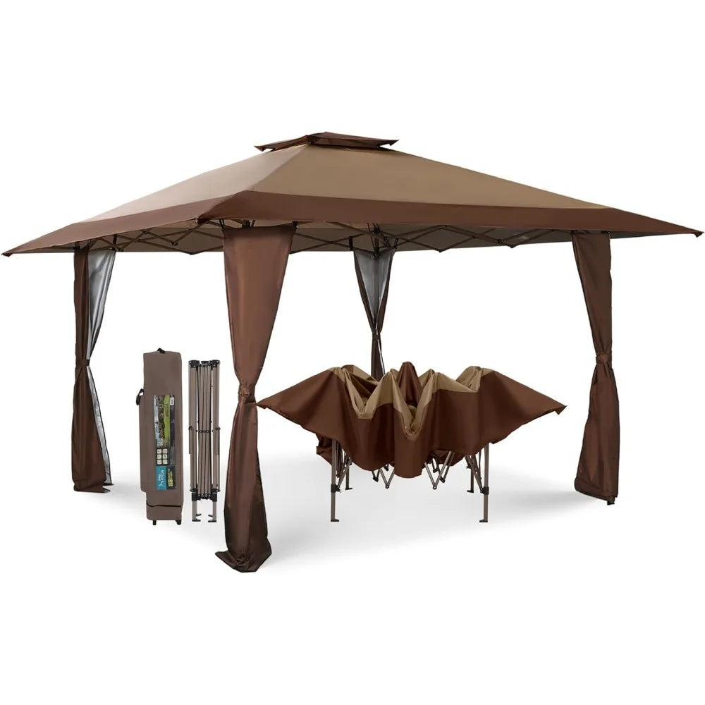 13X13 Patio Gazebo, Canopy Outdoor Canopy Tent, Easy Set-up Straight Leg Folding Instant Shelter for Beach, Party and Camping