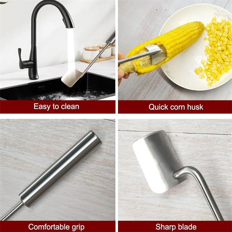 Stainless Steel Corn Peeler Serrated Corn Stripper Peelers Cob Shaver Planer Thresher Cutter Kitchen Fruit Vegetable Gadget Tool