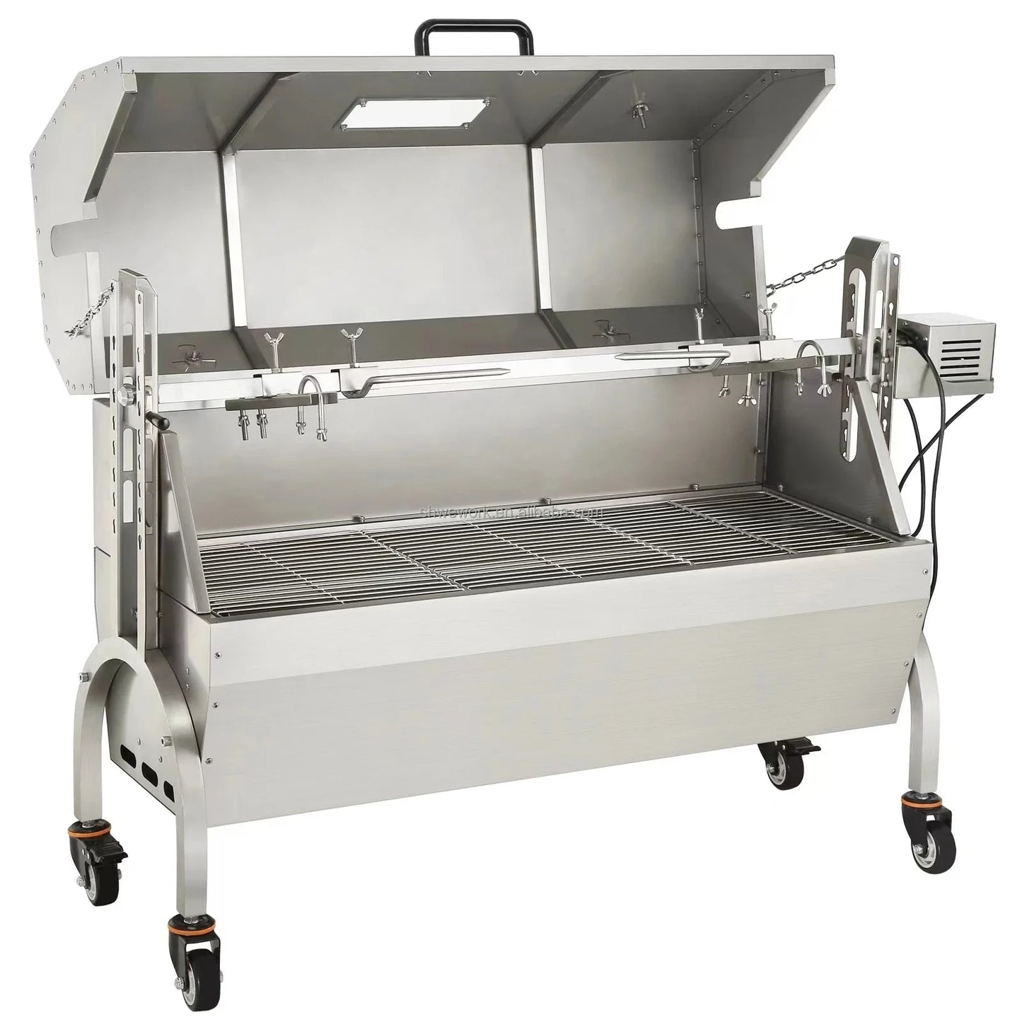 WeWork Heavy  Outdoor Roaster Spit Rotisserie BBQ Grill Pig Lamb Chicken Roaster 50W 132LBS Charcoal Barbecue Rotisserie