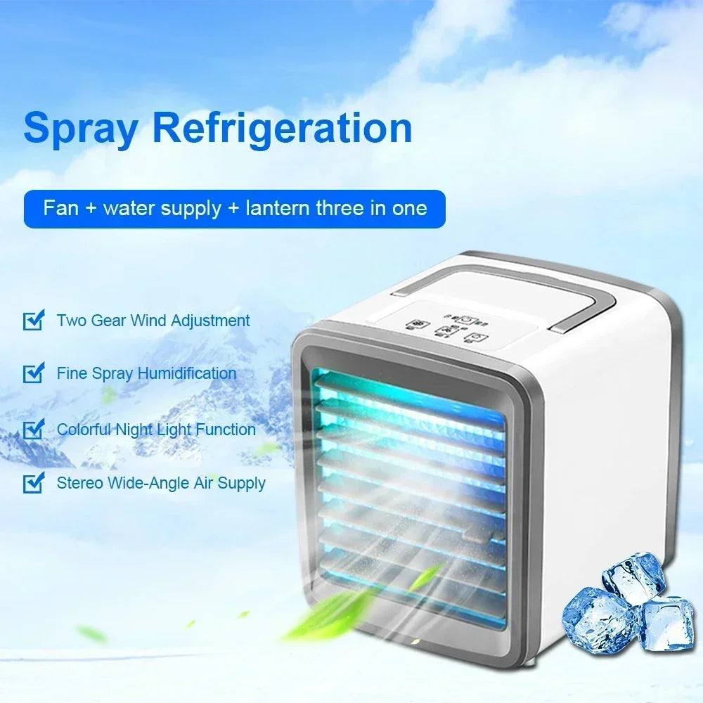 Portable Air Conditioner Mini Fan Cooler Air Cooler USB Conditioning 3 Gear Speed Cooling Fan Humidifier for Home Office