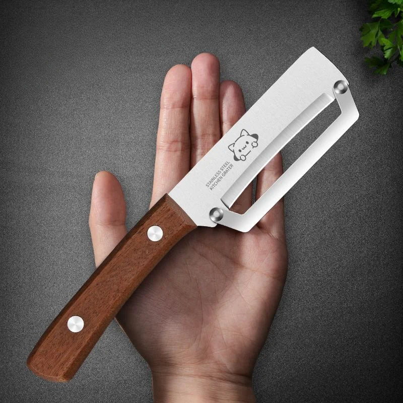 Wooden Handle Paring Knife High Appearance Kitchen Special Fruit Planer Sugarcane Paring Knife Household Thick Scraping Tools