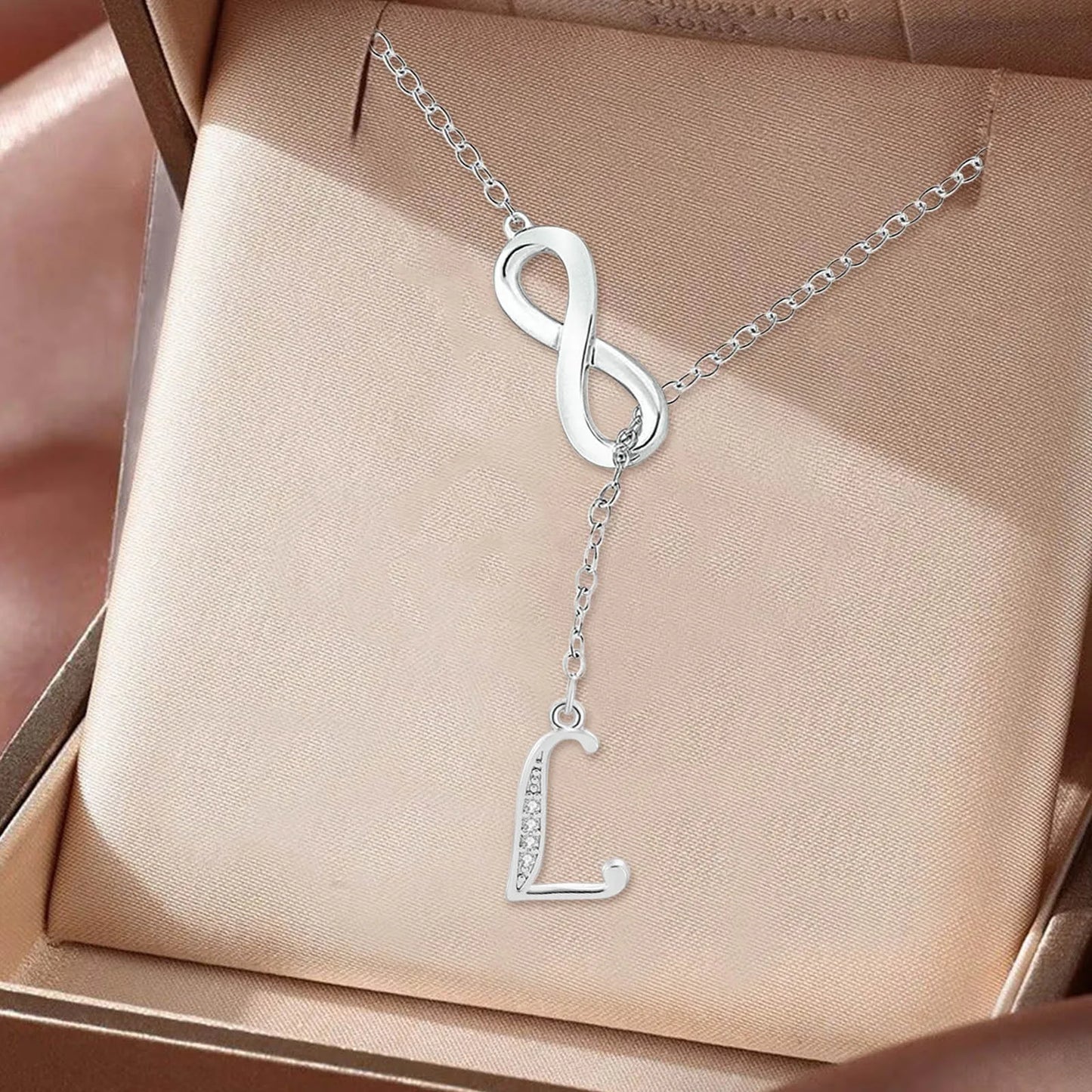 8 Shaped Tassel Silver Necklace For Women Silver Necklaces For Women A-Z 26 Alphabet Necklace For Girlfriends Mom Jewelry Gift
