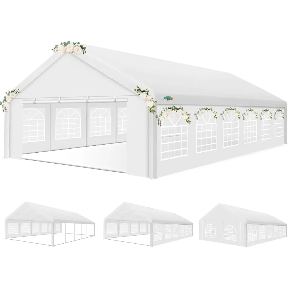20x40FT Party Tent Heavy Duty, Wedding Tent, Event Tent for Parties, with 8 Removable Sidewalls,20x40 Tent with Built-in Sandbag