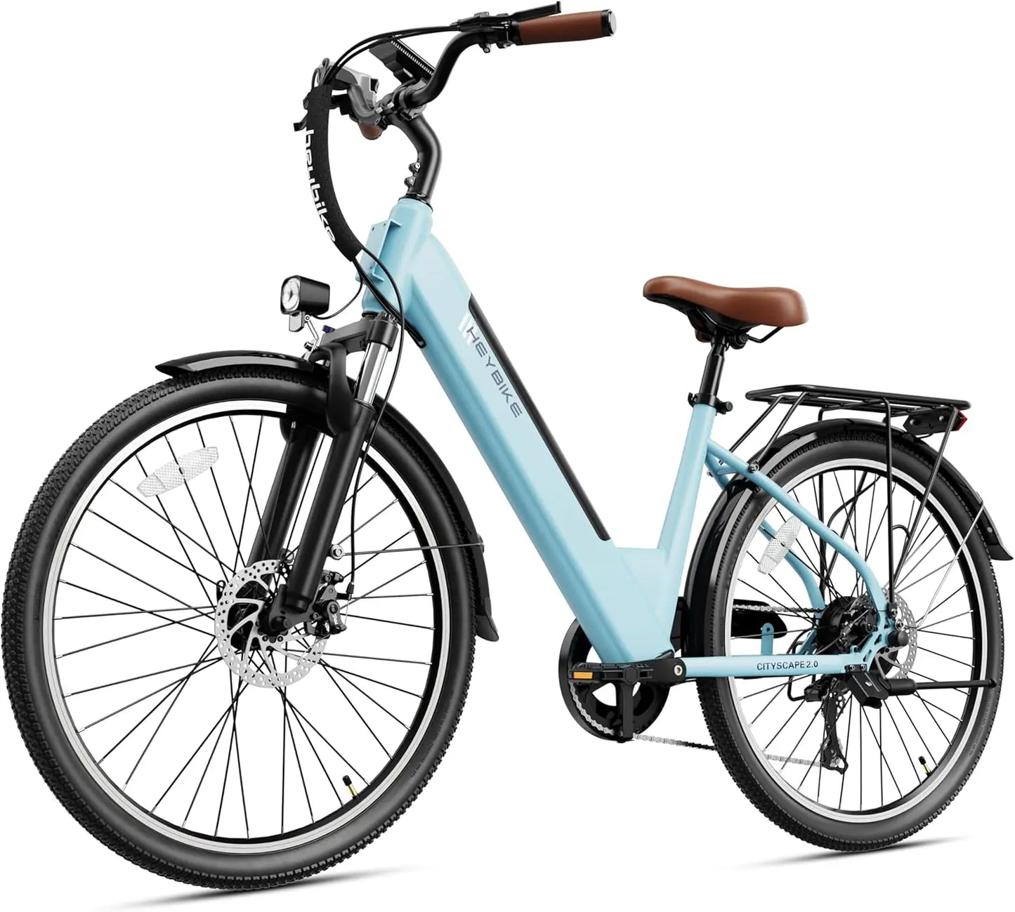 Cityscape 2.0 Electric Bike for Adults with 1000W Motor Peak,26" Electric Commuter Bike with 7-Speed and Front Suspension.