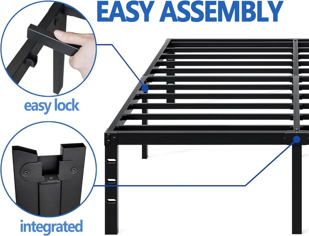 Metal Bed Frame-Simple and Atmospheric Metal Platform Bed Frame, Storage Space Under The Bed Heavy Duty Frame Bed, Sturdy