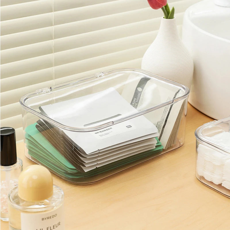 Stackable Desktop File Storage Box A4 Document Organizer Box With Lid Cabinet Desk Paper Holder Stationery Storage Container