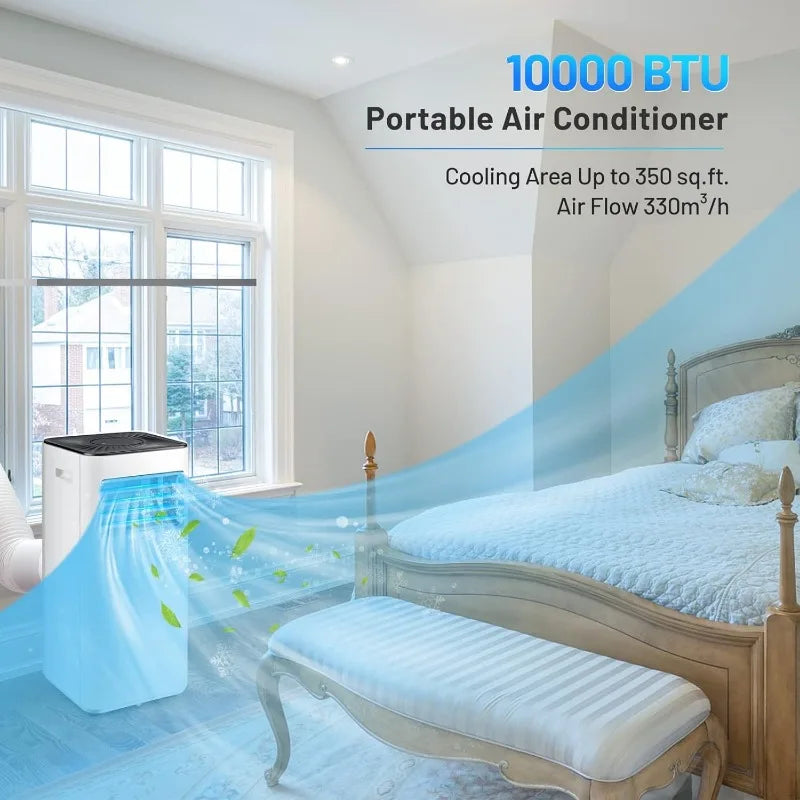 PETSITE Portable Air Conditioner 10000 BTU, 3 in 1 AC Cooling Unit with Air Cooler,Fan &Dehumidifier,LED Display& Remote Control