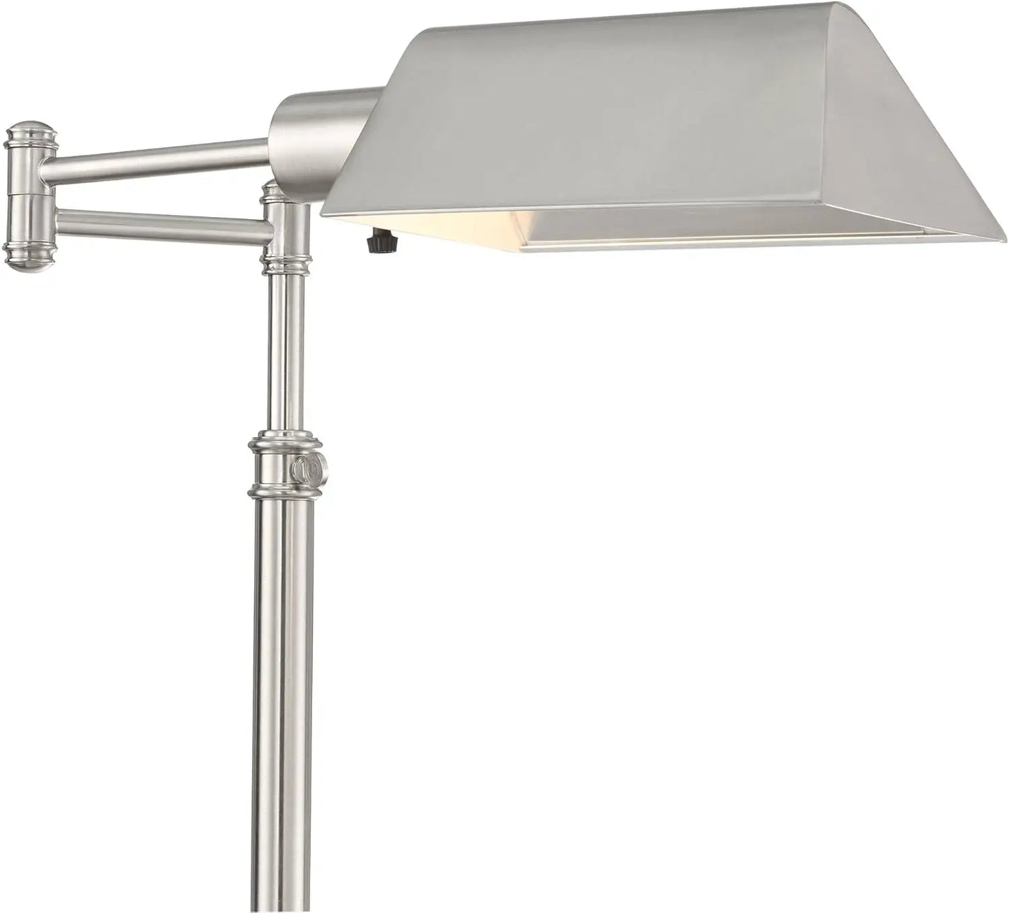Regency Hill Jenson Traditional 54"" Tall Standing Floor Lamps Set Of 2 Lights Swing Arm Pharmacy Task Adjustable Silver
