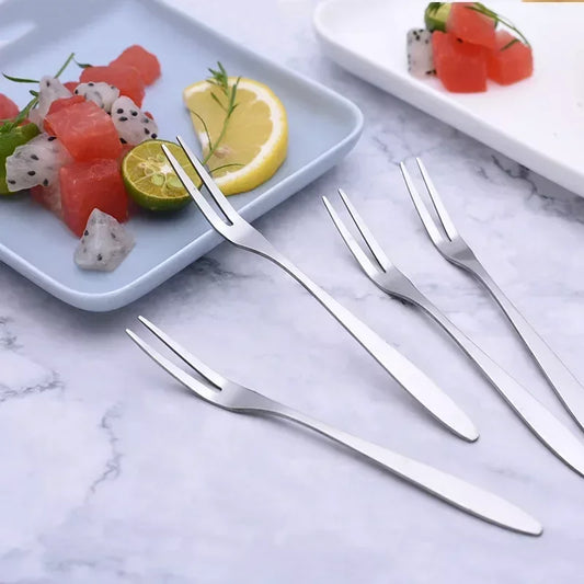 1/5pcs Stainless Steel Fruit Forks for Restaurant Cafeteria Home Party Dessert Fork Lovely Fruit Fork Tableware 13cm