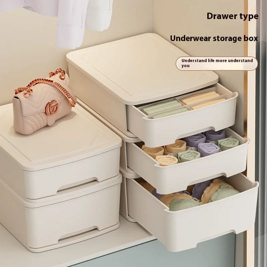 Hot new home underwear storage box solid color drawer wardrobe partition tidy home artifact bra underwear socks storage box