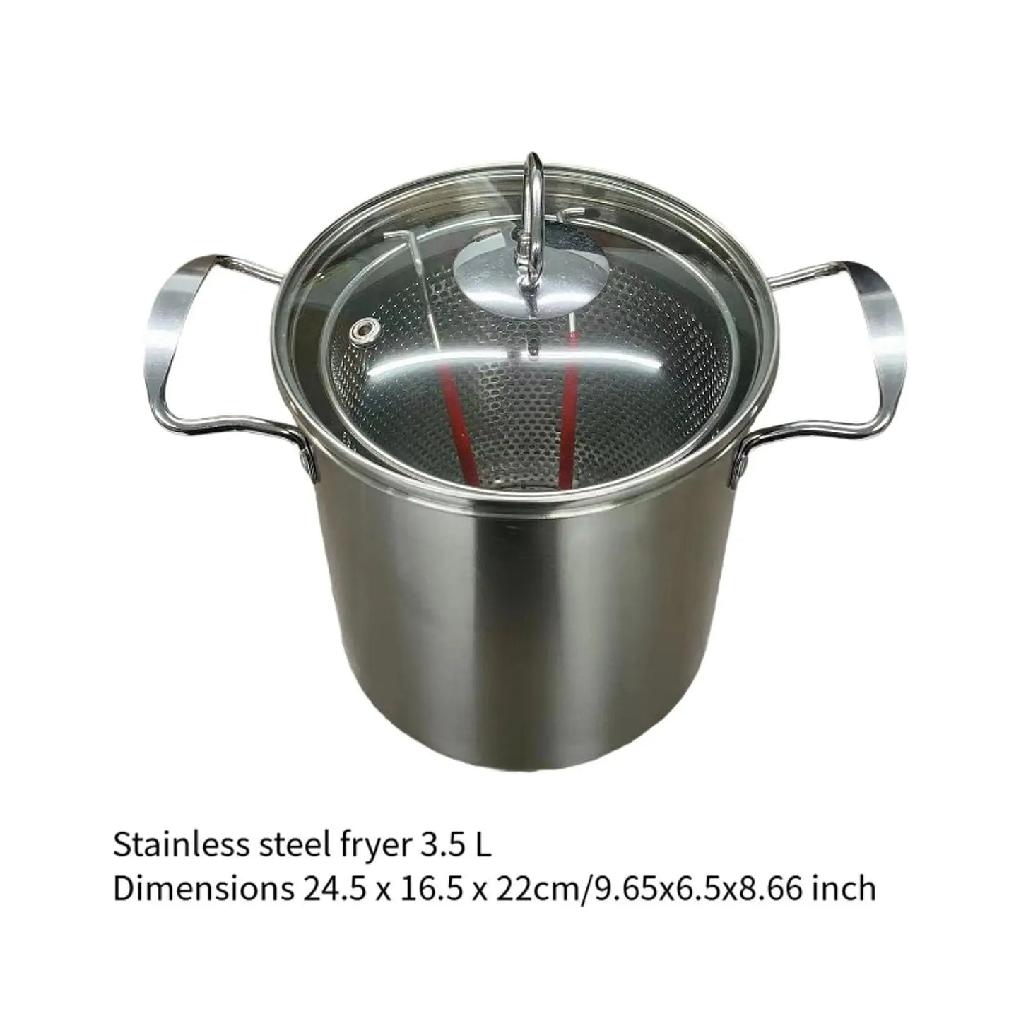 Deep Fry Pot with Handle with Strainer Basket and Lid Kitchen Frying Pot for Chicken French Fries Dining Room Kitchen Party