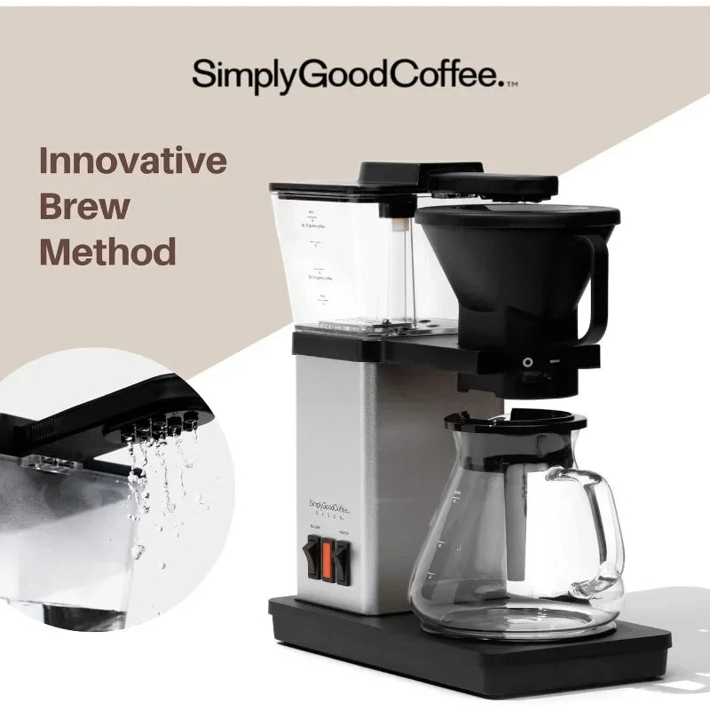 SimplyGoodCoffee Coffee Maker / Coffee Machine. 8 Cup Automatic Drip Pour Over Coffee Brewer. Easy To Use, Durable Stainless