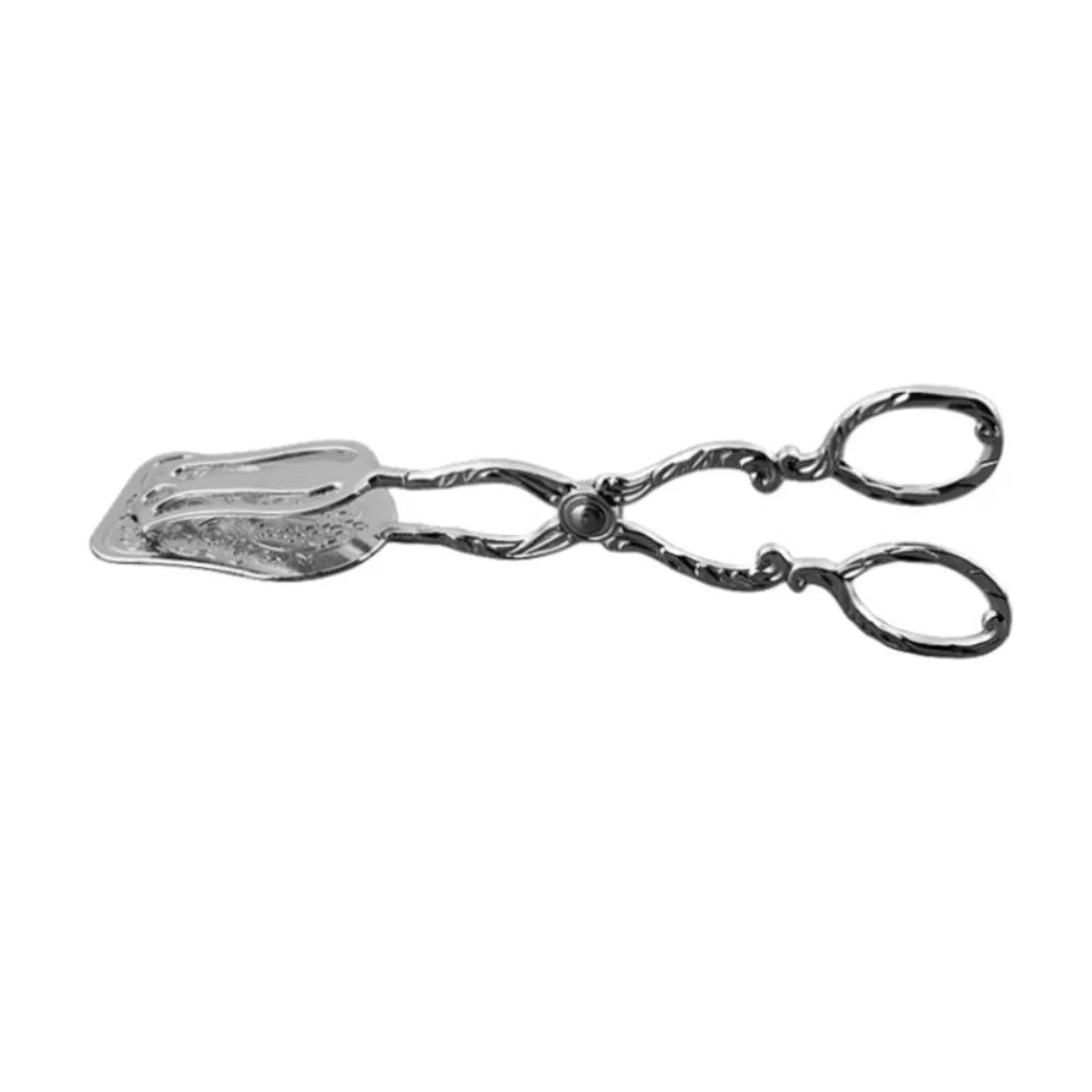 Kitchen Accessory Gold-plated Fruit Salad Clip European Vintage Silver/Gold Food Tong Embossed Cake Clip Dessert