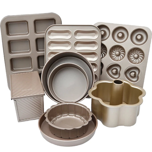 Puff Baking Pan Non-Stick Carbon Steel Cake Bread Buns Baking Ware Pan Mould Mold Tin Shape Tool Dishes for Bakeware