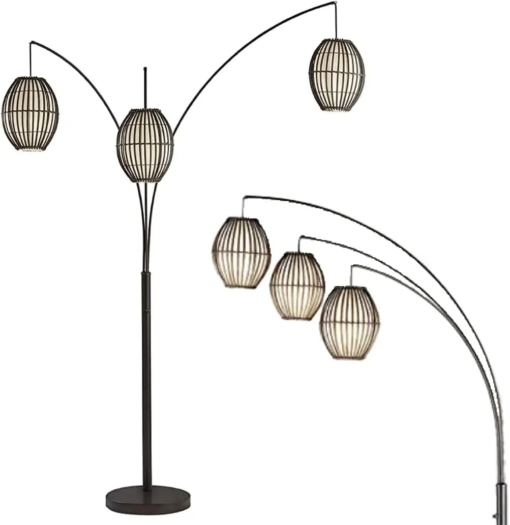 4026-26 Maui Arc Lamp, 82 in., 3x60W Incandescent,13 CFL, Antique Bronze, 1 Floor Lamp