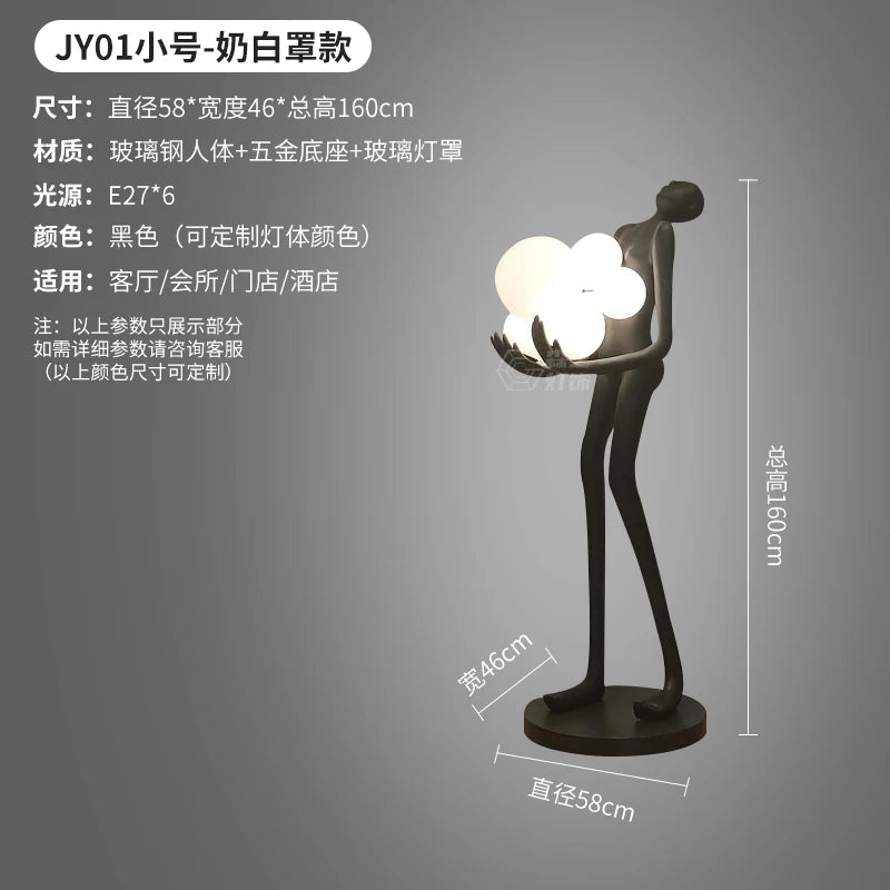 Humanoid Art Sculpture Fall Floor Lamp Living Room Light Luxury Design Sense Modern Creative Modeling Floor Lamp