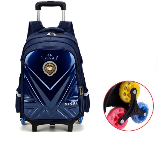 kids PU 3D School Wheeled Backpack for boys Children Rolling Luggage Suitcase Travel Trolley Bag for kids Schoolbag on wheels