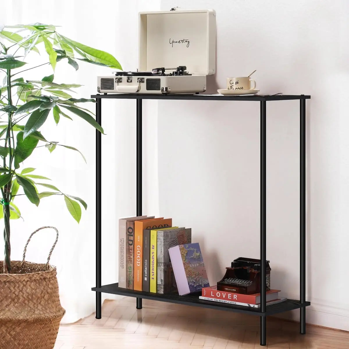 Console desk, 34.6-inch (approximately 87.9 cm) entrance desk, narrow sofa side table with shelf, suitable for foyer, hallway