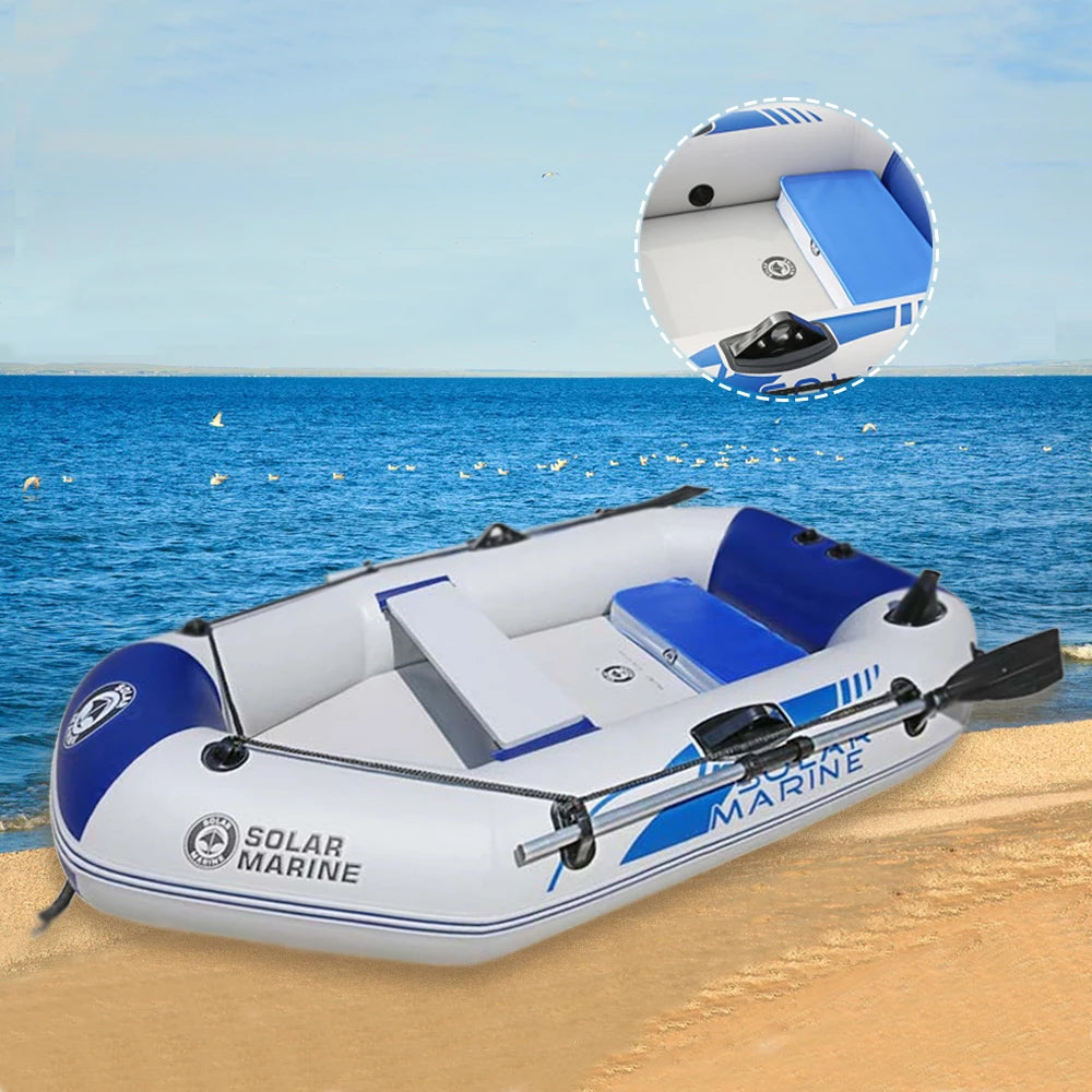 SOLAR MARINE 5.7ft Single Person Inflatable Kayak Fishing Boat PVC Touring Rowing Canoe with Air Deck Floor