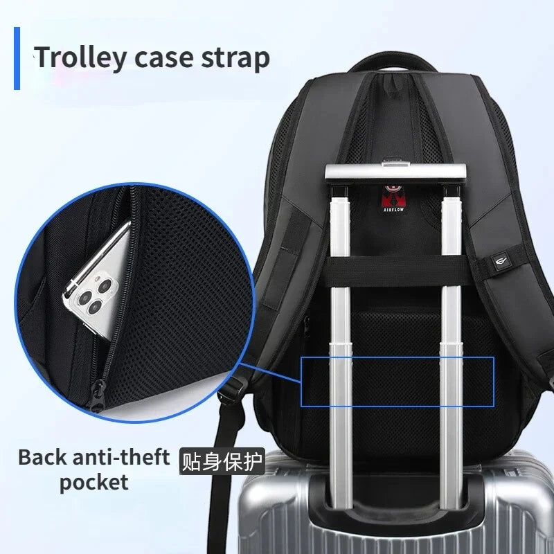 Swiss  High Capacity Men's Backpack USB Charging Laptop Bag Women's Backpack 17 Inch Waterproof Business Travel Bag