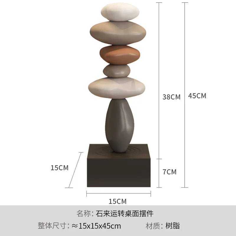 Feng Shui Stone Resin Sculpture, Modern Art Stone Carving Model, Desktop Decoration, Home Garden Decoration Crafts, Gifts