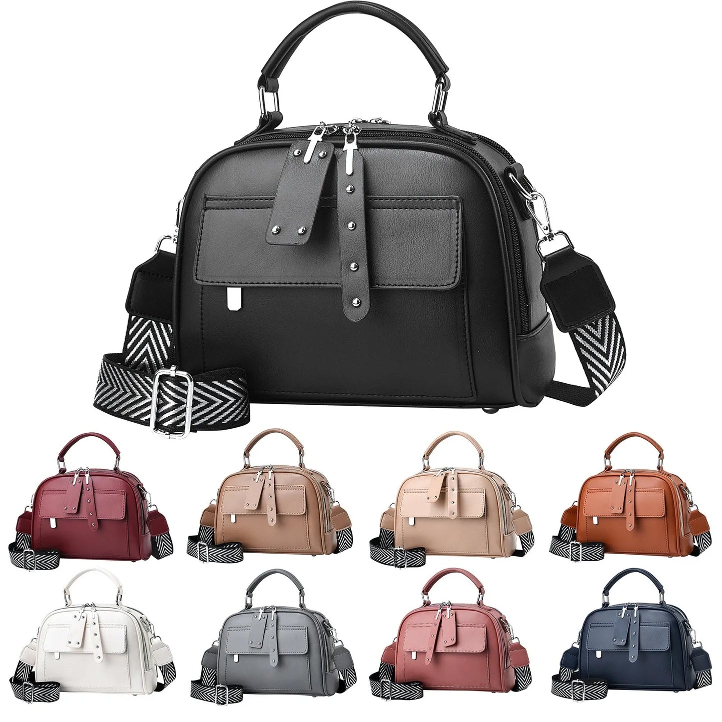 Retro Women's Handbag Crossbody Bags 2024 Korean Fashion Handbag Vintage Women's Shoulder Bag Mini Multi-function Pu Leather Bag