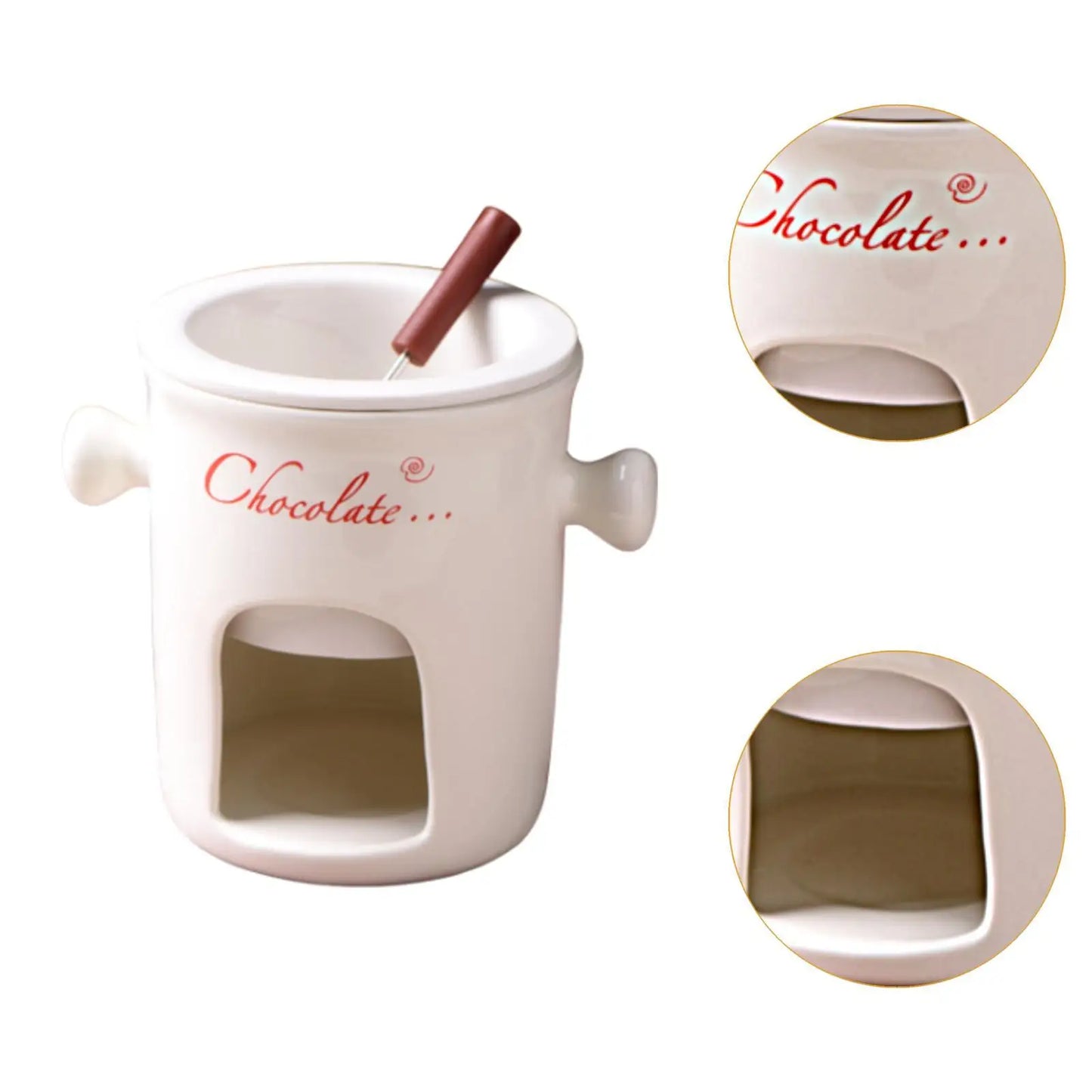 Porcelain Chocolate Fondue Food Cookware for Birthday Anniversary Broth