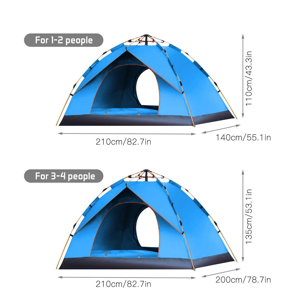 Outdoor Pop Up Tent Water-resistant Portable Instant Camping Tent for 1-2 People Family Tent