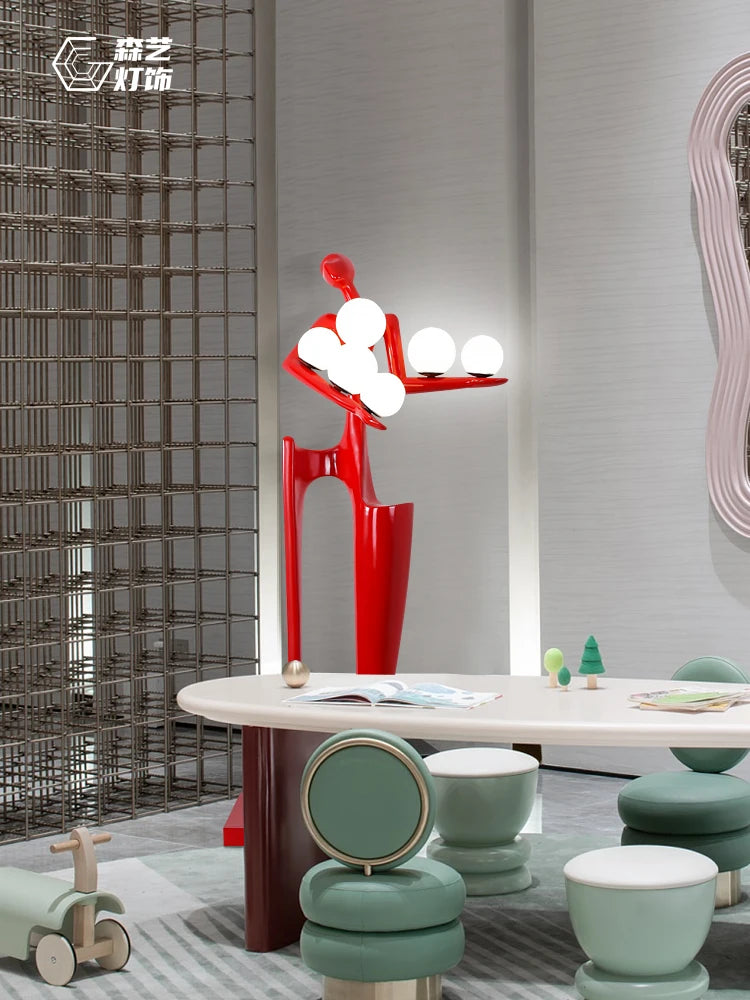 Humanoid Art Sculpture Fall Floor Lamp Living Room Light Luxury Design Sense Modern Creative Modeling Floor Lamp