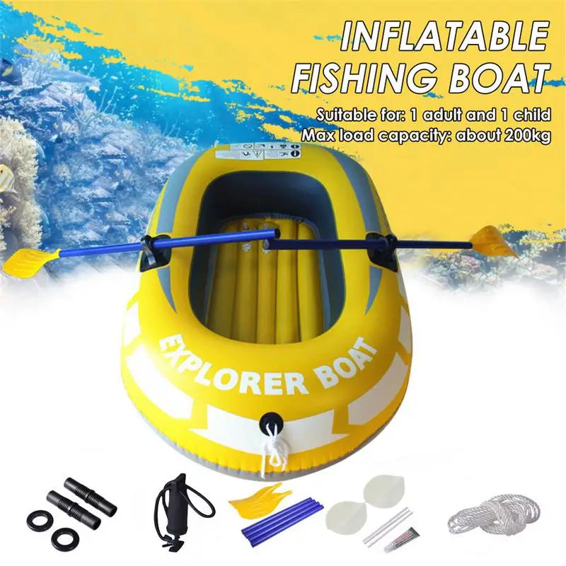 Inflatable Kayak Canoe Inflatable Fishing Boat Outdoor Floating Lake Boat 1/2 persons Inflatable Dinghy Boat Floats for Rafting