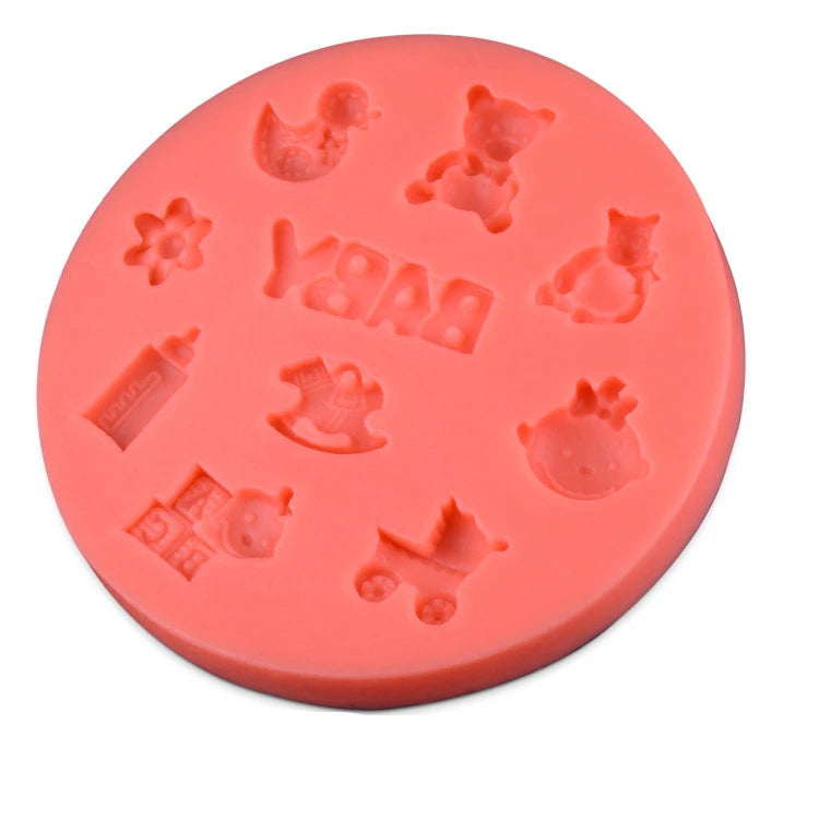Hot New Arrival Wholesale Silicone Cake Mold Baby Items Fondant Cake Decorating Tools Silicone Bakeware D242