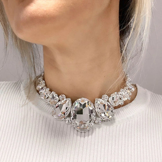 Stonefans Trend Exaggerated Crystal Choker Necklace Wedding Accessories 2025 Fashion Large Rhinestone Collar Choker for Women