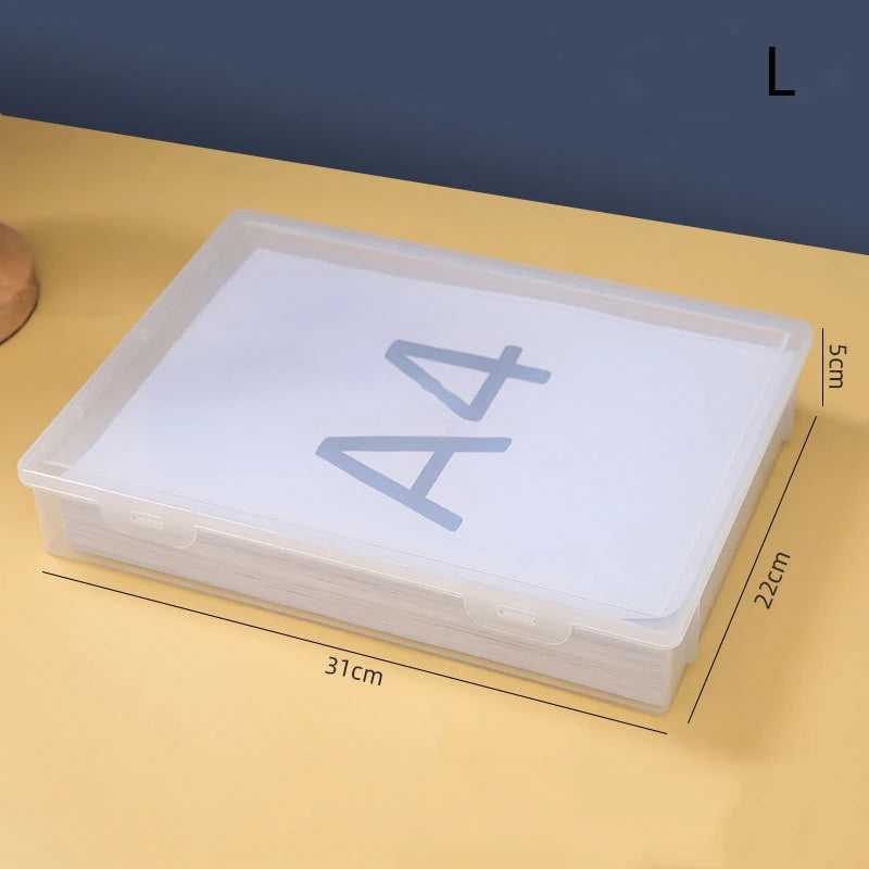 Plastic File Storage Box Organization Transparent Square Storage Box A4 Organization Box Desktop Dust-proof Storage Box