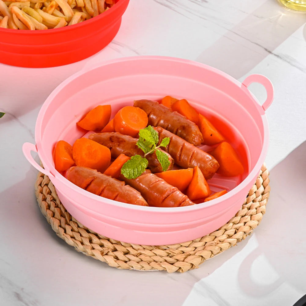 Silicone Air Fryer Silicone Pot Replacement of Parchment Paper Liner Airfryer Oven Non Stick Bowl Reusable Basket for Baking