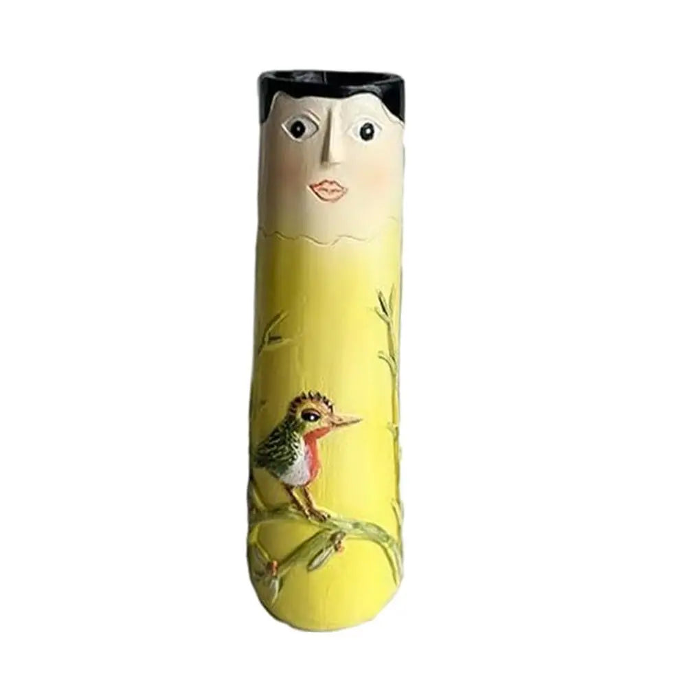 Spring Family Bud Vases Resin Bohemian Vase Cute Shelf Decortions Boho Modern Character Flower Vase Creative Desktop Ornaments