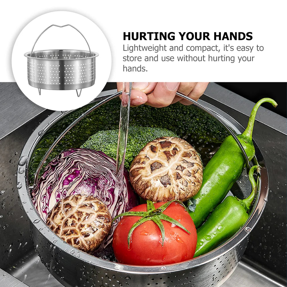 Stainless Steel Rice Steamer Pot Dumpling Round Basket for Seafood Rack Pressure Cooker